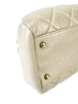 Chanel Beige Quilted Lambskin Chain Shoulder Bag