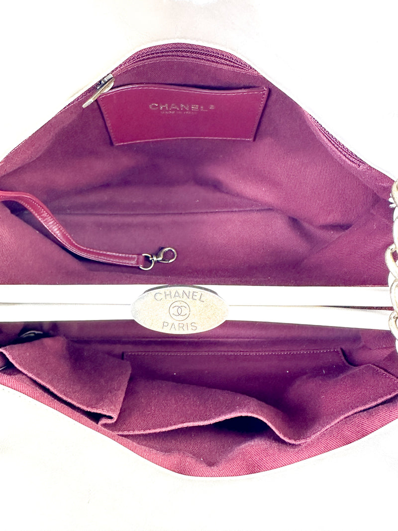 Chanel Beige Quilted Lambskin Chain Shoulder Bag