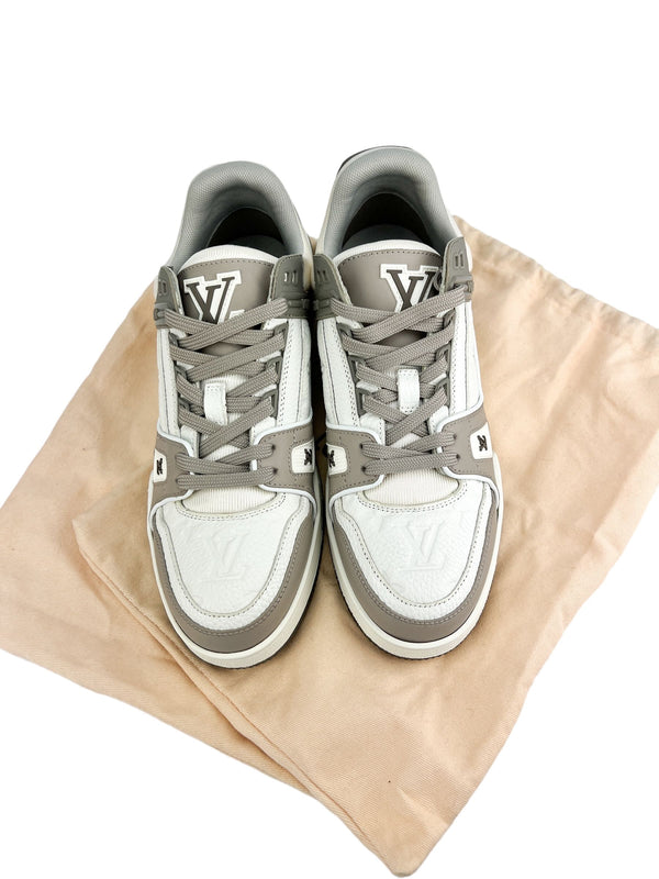 Louis Vuitton White & Grey Trainers Size 8
