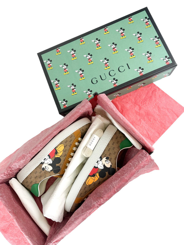 Gucci Brown Mickey GG Sneakers Size 9