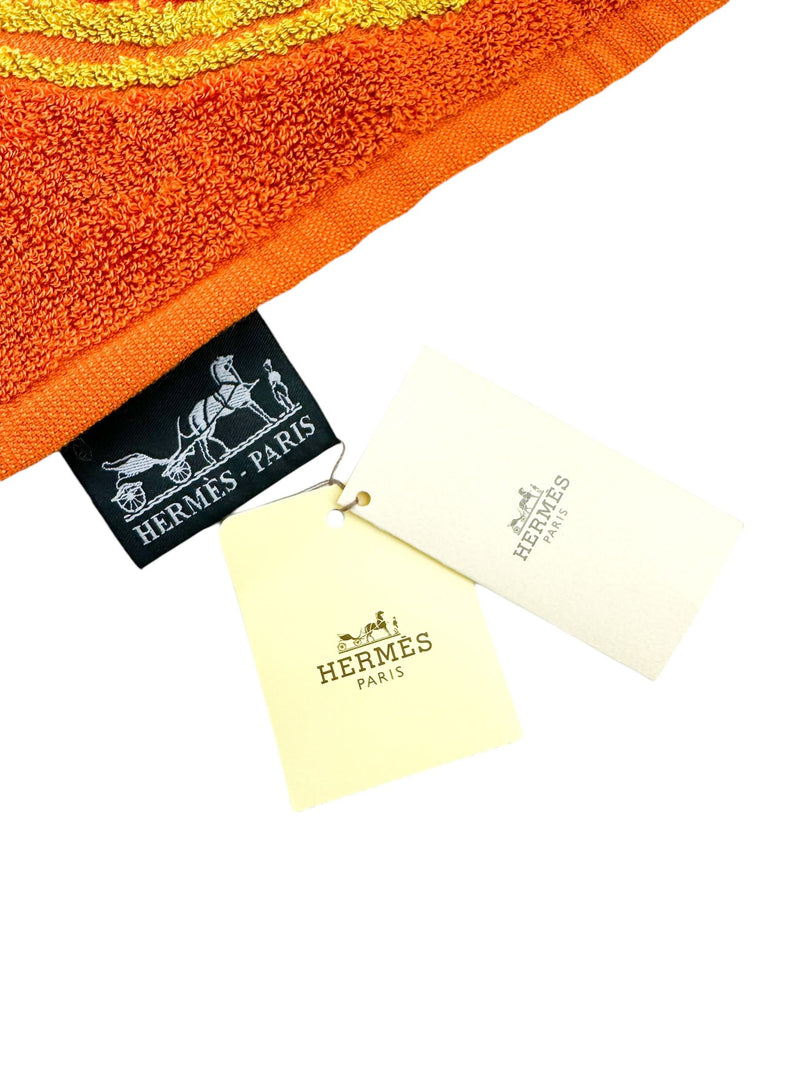 Hermes Orange Silk and Cotton Towel