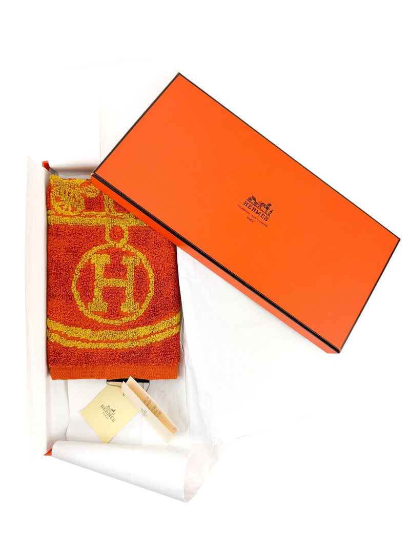 Hermes Orange Silk and Cotton Towel