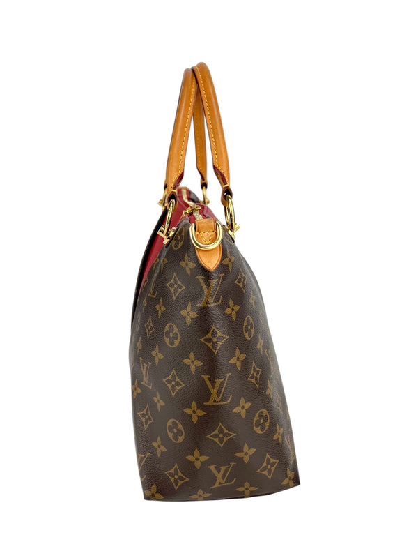 Louis Vuitton Monogram & Red Leather V Tote