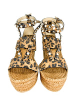 Jimmy Choo Suede Leopard Print Wedges 36.5