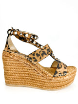 Jimmy Choo Suede Leopard Print Wedges 36.5