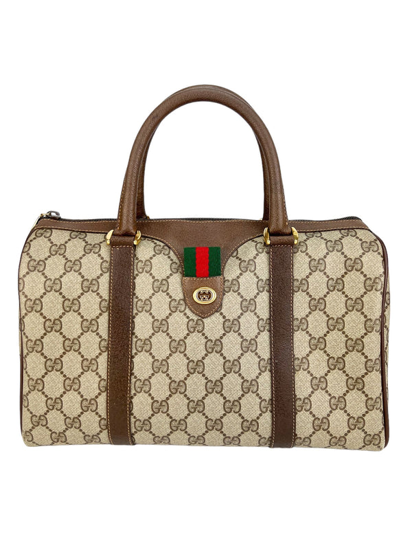 Gucci Vintage Monogram Sherry Line Boston Bag