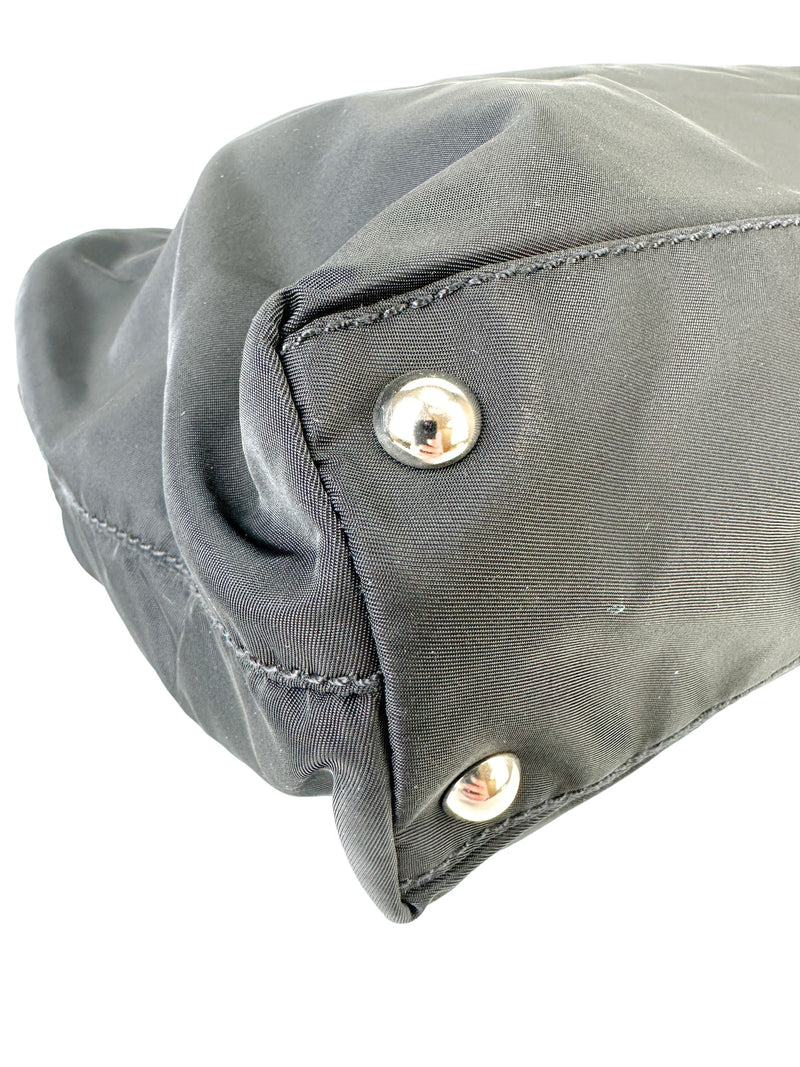 Prada Black Nylon and Leather Shoulder Bag
