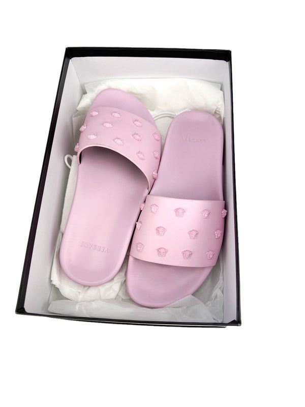 Versace Pink Medusa Slides Size 39 W/ Box
