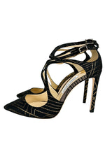 Jimmy Choo Black And Gold Strappy High Heel Size 40