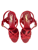 Saint Laurent YSL Limited Edition Red Tribute Platform Heels Size 39