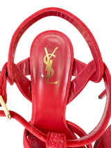 Saint Laurent YSL Limited Edition Red Tribute Platform Heels Size 39