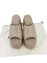 Fendi Cream Leather Platform Slides Size 38.5