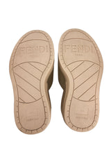 Fendi Cream Leather Platform Slides Size 38.5