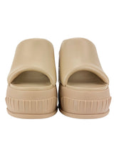 Fendi Cream Leather Platform Slides Size 38.5