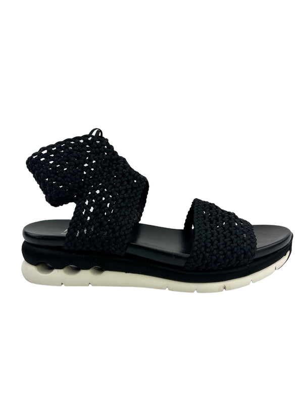 Salvatore Ferragamo Black Edam Braided Sandals Size 10 (FULL SET)