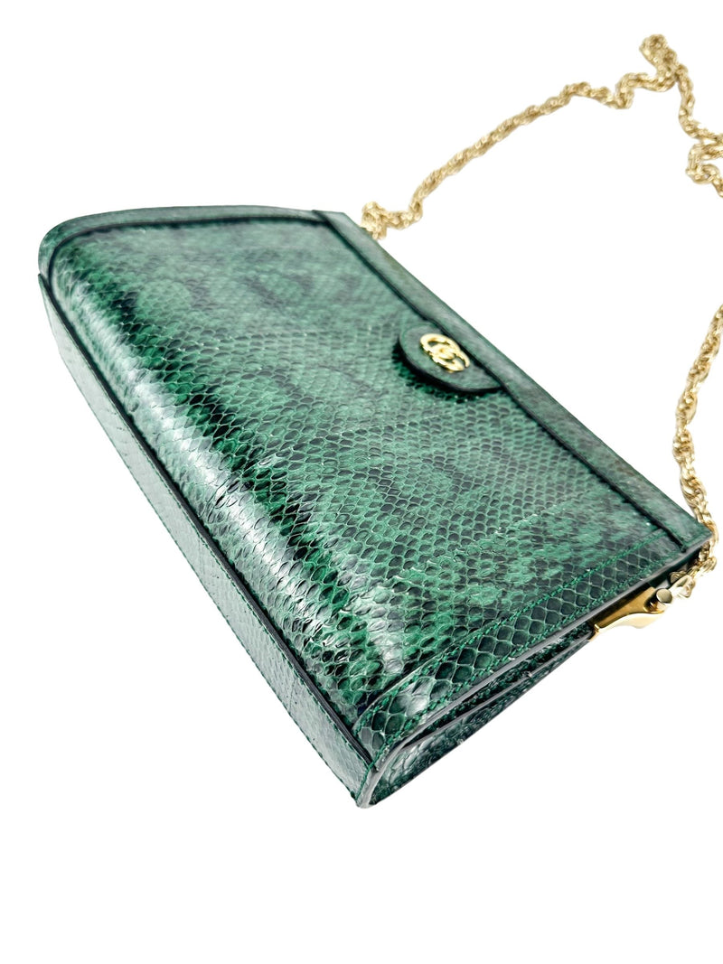 Gucci Green Snakeskin Small Ophidia Bag