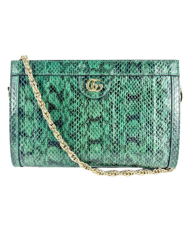 Gucci Green Snakeskin Small Ophidia Bag
