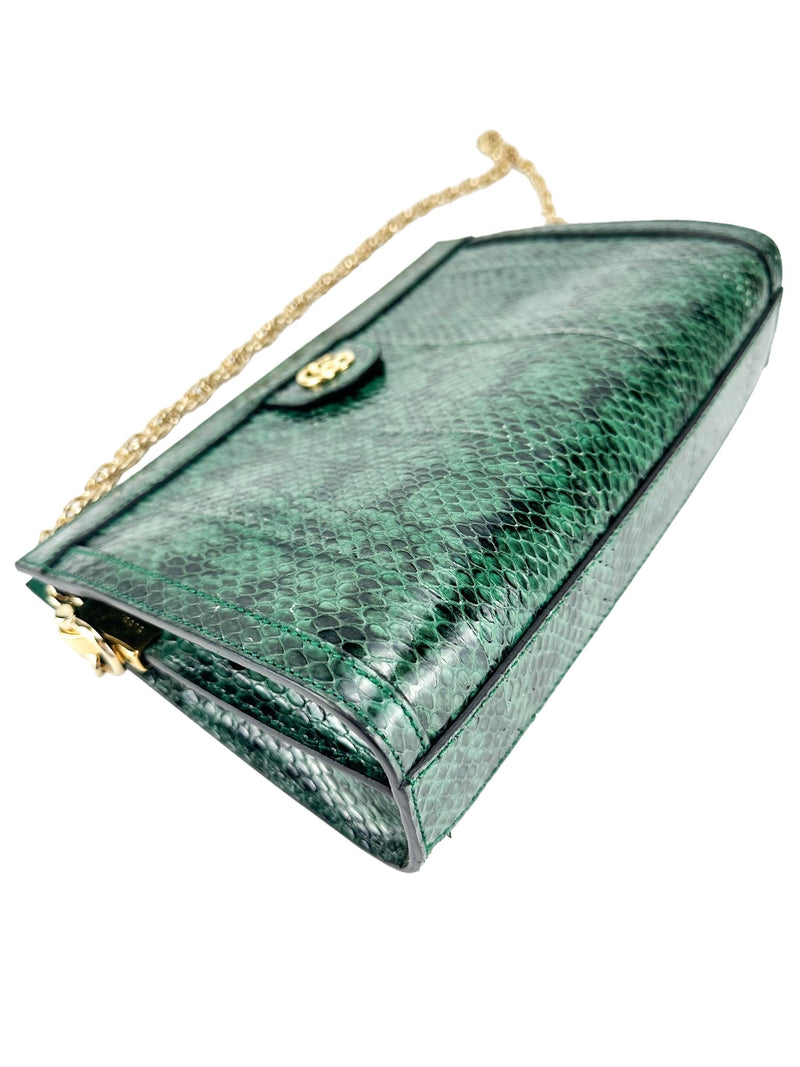 Gucci Green Snakeskin Small Ophidia Bag