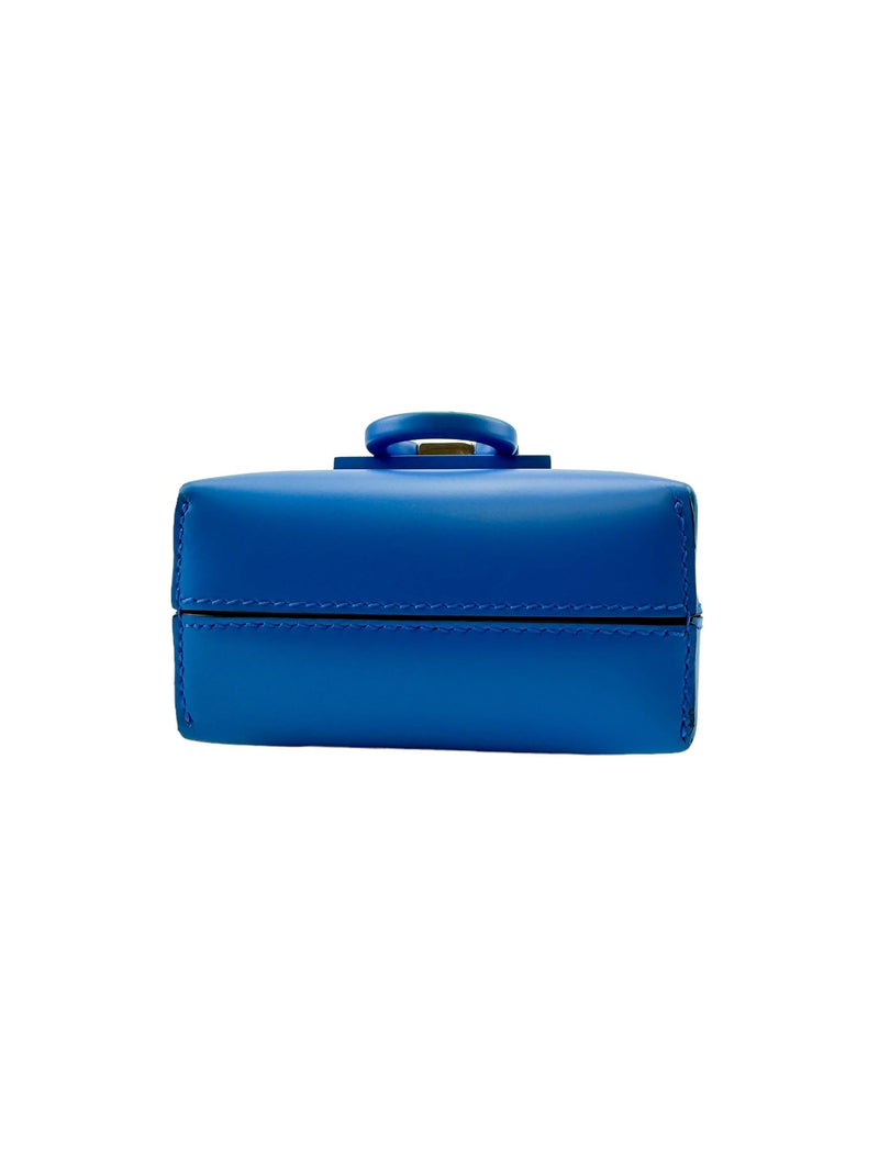 Ferragamo Blue Leather Trifolio Mini Bag