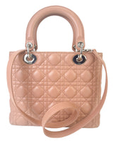 Christian Dior Blush Medium Cannage Leather Lady Dior Bag