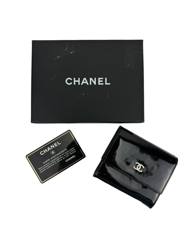 Chanel Black Patent Leather Small Wallet (Full Set)