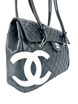 Chanel Black and White Quilted Cambon Shoulder Flap Bag