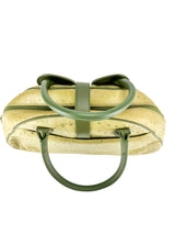 Christian Dior Green Ostrich Double Saddle Bowler Bag