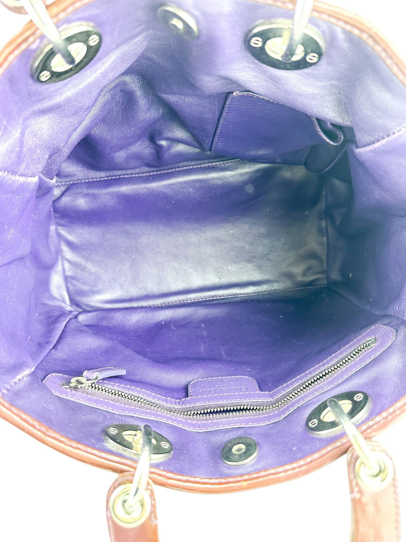 Christian Dior Purple Leather Soft Bag