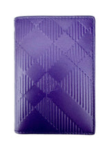 Burberry Purple Leather Embossed Bifold Wallet