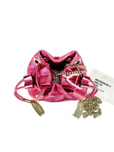 Jimmy Choo Pink Metallic Leather Mini Marcheline Bucket Bag