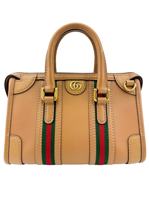 Gucci Brown Leather Double G Handbag