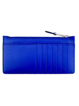 Ferragamo Blue Leather Long Zip Wallet