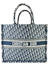 Christian Dior Navy Oblique Large Book Tote