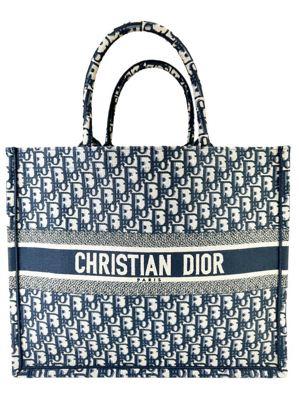 Christian Dior Navy Oblique Large Book Tote