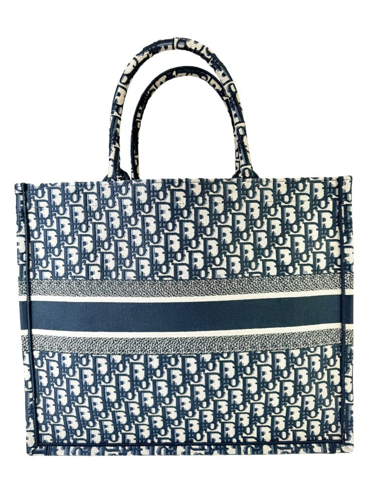 Christian Dior Navy Oblique Large Book Tote