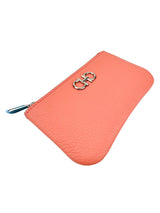 Ferragamo Coral Leather Zip Coin Case