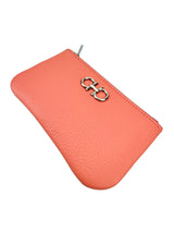 Ferragamo Coral Leather Zip Coin Case