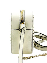 Jimmy Choo White Leather Perforated Camera Bag