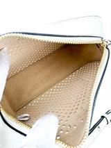 Jimmy Choo White Leather Perforated Camera Bag