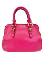 Miu Miu Pink Leather Madras Handbag