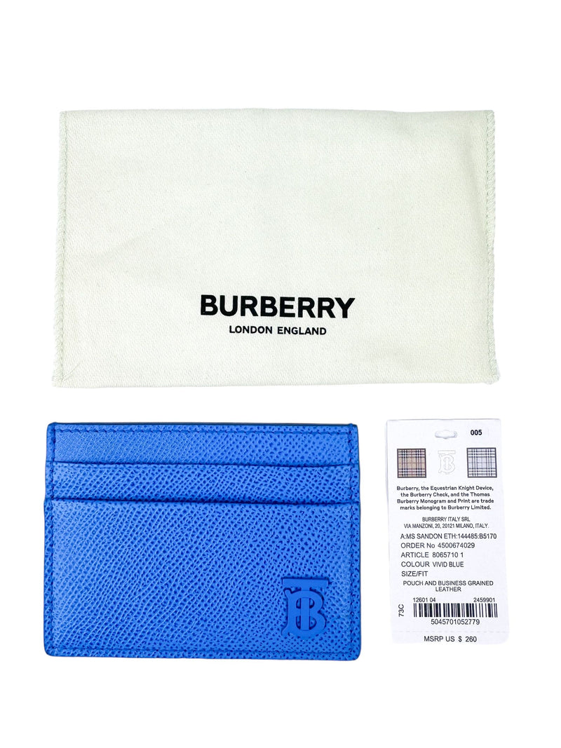 Burberry Blue Grained Leather Card Holder