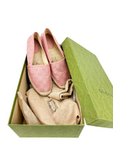 Gucci Pink GG Monogram Canvas Espadrilles Size 38.5 (FULL SET)