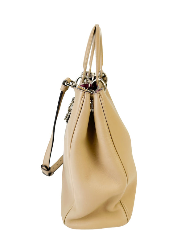 Christian Dior Beige Large Diorissimo Tote W/ Strap