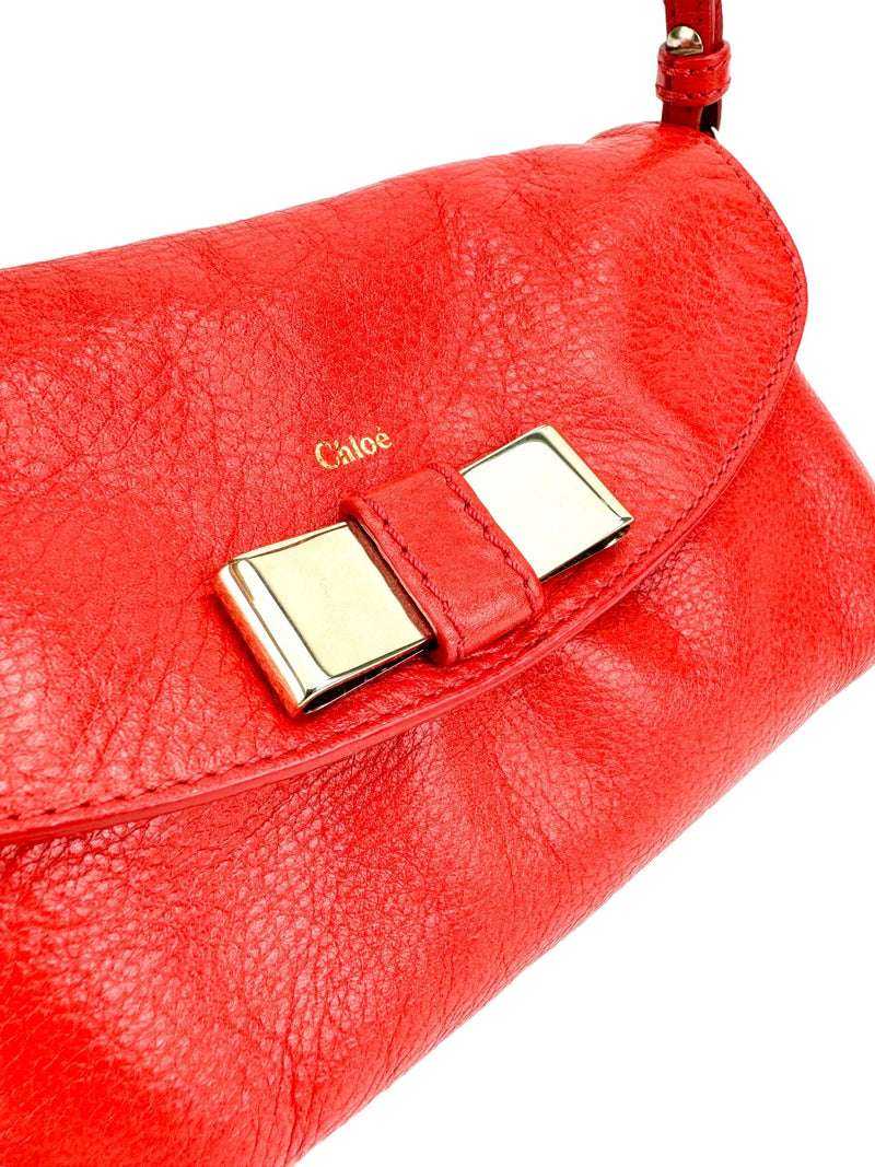 Chloe Red Leather Lily Shoulder Bag