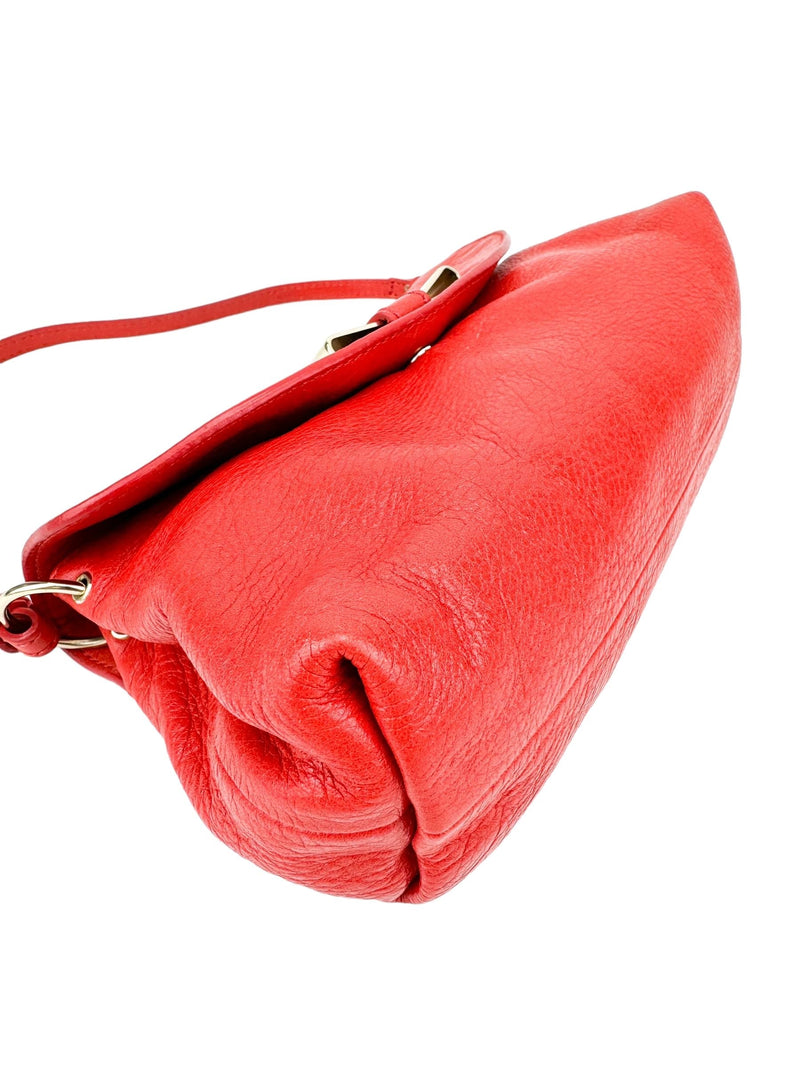 Chloe Red Leather Lily Shoulder Bag