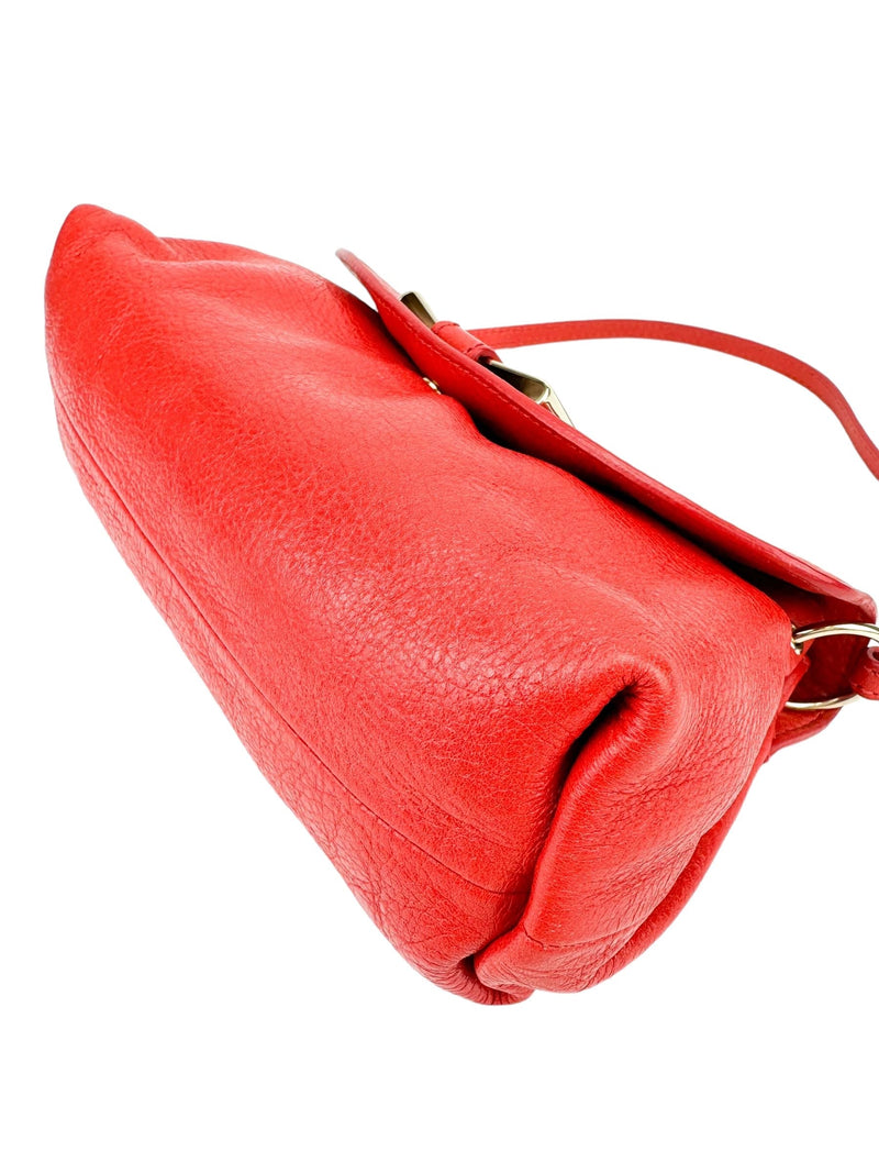 Chloe Red Leather Lily Shoulder Bag