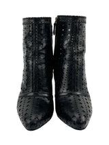 Roberto Cavalli Black Perforate Heel Boots Size 38 (FULL SET)