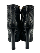 Roberto Cavalli Black Perforate Heel Boots Size 38 (FULL SET)