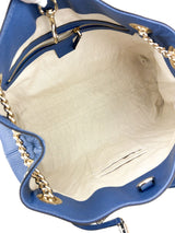 Gucci Medium Blue Pebbled Calfskin Soho Chain Tote