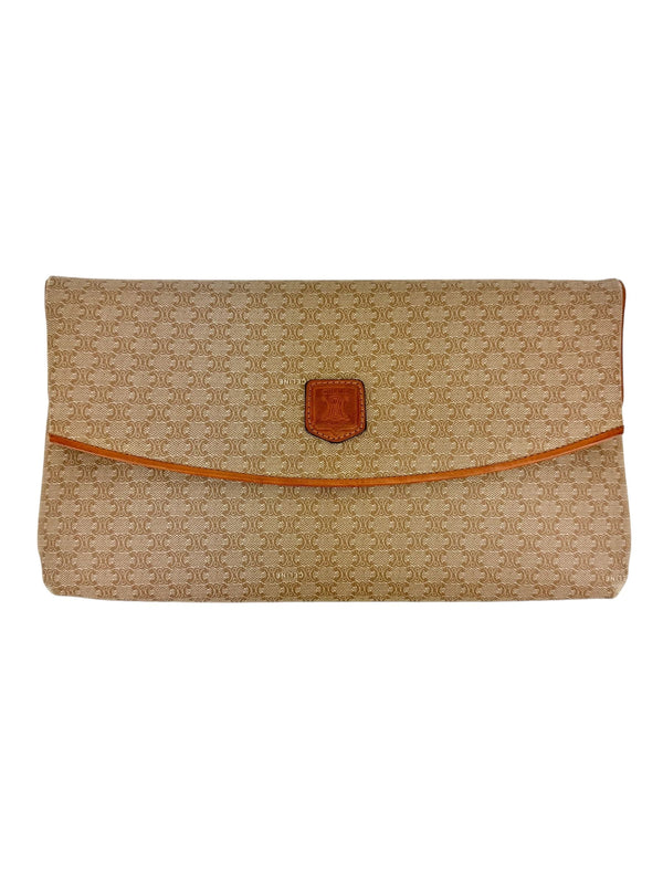 Celine Beige Macadam Vintage Clutch